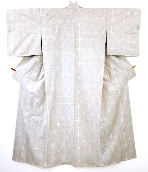 「麻の葉模様絣」綿薩摩着物　東郷織物製