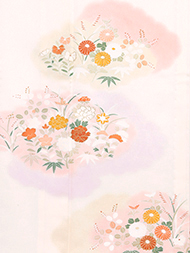 重ね暈しに四季の花単衣訪問着
