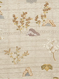 四季の草花図一方附小紋着物