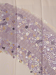 暈しに花の刺繍訪問着