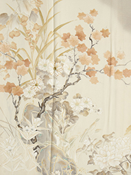 四季の草花図友禅に刺繍訪問着