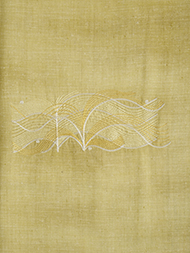 草模様手刺繍附下紬着物