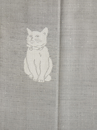 松煙染 猫の絣紬着物