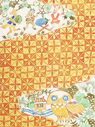 「角繋ぎ文里山風景」帯地 国画会準会員 鈴木紀絵作