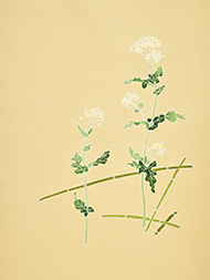 菜の花図友禅九寸名古屋帯地