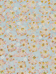 「忍冬の花」型絵染着物地 古澤万千子作