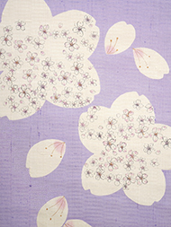 桜の花尽くし染名古屋帯地 岡田その子作