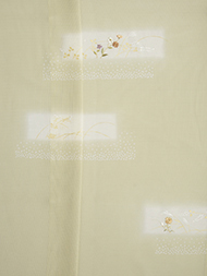 霞暈しに草花の刺繍附下着物地