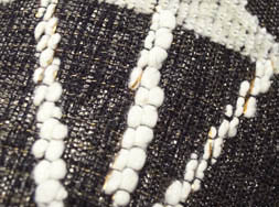 アールデコ白と黒のネコビロード織袋帯　洛風林製