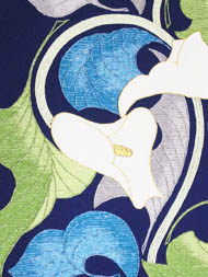 カラーの花手刺繍二部式袋帯（作家物）