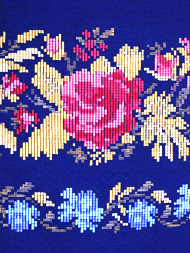 薔薇の花　北欧刺繍調名古屋帯
