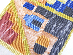 四角繋すくい織紬本袋帯　川島織物製