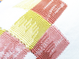 四角繋すくい織紬本袋帯　川島織物製