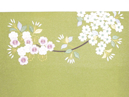 暈し染分けに桜の花手刺繍袋帯