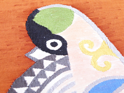 アールデコ風鳥の柄手織袋帯