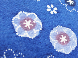 小さいお花の図藍型染紬名古屋帯