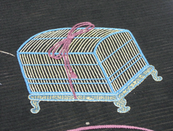 虫籠の図　二部式名古屋帯