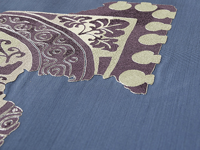 エンジェルの模様相良刺繍綴れ織袋帯　川島織物製 width=
