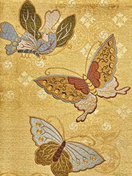 胡蝶の舞の模様刺繍袋帯