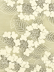 紫陽花の柄型染八寸名古屋帯 山崎青樹作