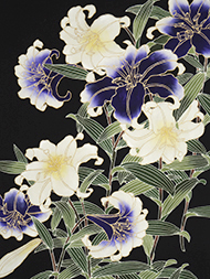 百合の花友禅名古屋帯