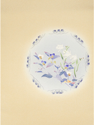 山野草図加賀友禅開名古屋帯 宮本則子作