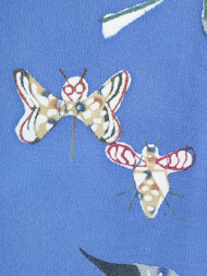ドクダミに昆虫の図型絵染一方附小紋着物　立花長子作　銀座こうげい扱