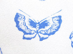 「蝶々」玉藍染古代小紋　日本工芸会正会員　松原八光作