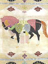 「天竺祭馬文」本袋帯 龍村平蔵製