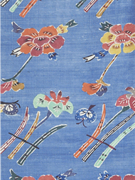 「花筵」型絵染紬着物 添田敏子作
