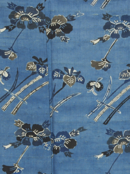 「花筏」型絵染紬着物 国画会会員 添田敏子作