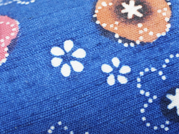 小さいお花の図藍型染紬名古屋帯