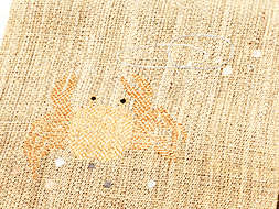 蟹の刺繍藤布八寸名古屋帯　誉田屋源兵衛製