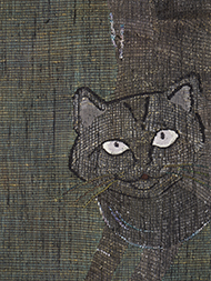 猫の模様お洒落袋帯 都製