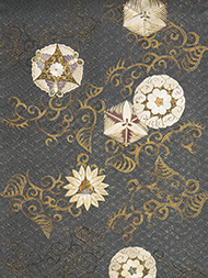 丸紋に唐草刺繍袋帯