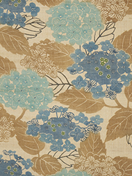 「紫陽花」型絵染京袋帯 日本工芸会正会員 岩井香楠子作